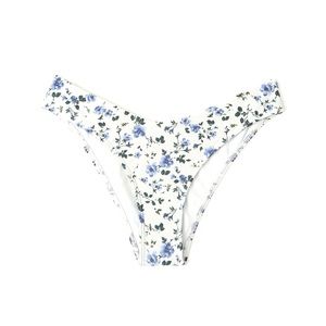 Abercrombie Navy Floral High Leg Cheeky Bikini Bottoms